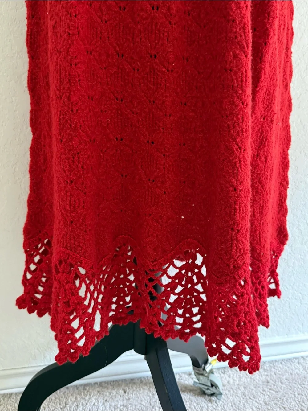 Anthropologie Feather Bone Red Sweater Dress - Picture 9 of 10